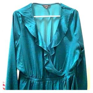 Green low cut express dress